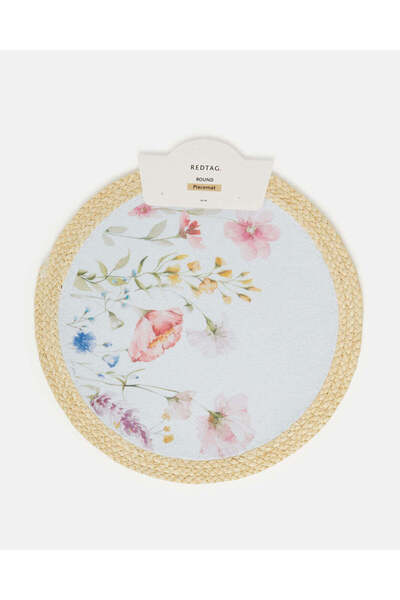 REDTAG مفرش طاولة دائري مطبوع الأبيض