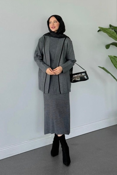 GÜZELLER Jacketed and Gilet Double Knit Dress