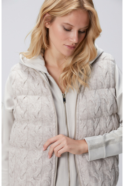 Network Bej Melanj Yün Karışımlı Triko Casual Yelek