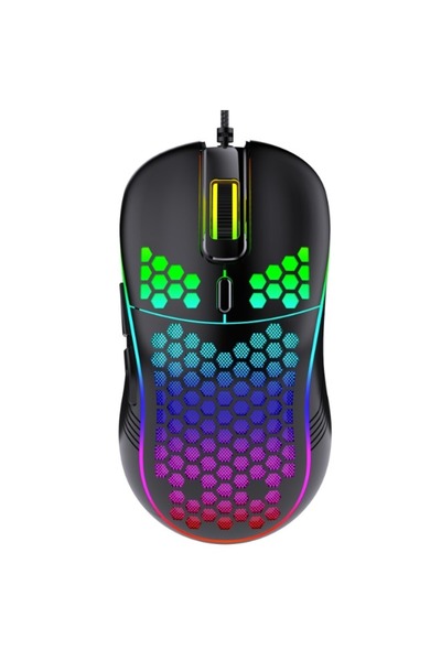 HALAMODO Hollow-out Wired E-sports Gaming Mouse Luminous and Lightweight Suitable for Notebooks