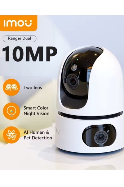 Imou Ranger 10MP Wifi Camera,Dual Lens 5 MP Fixed Lens + 5 MP PT Lens, Microphone and Speaker