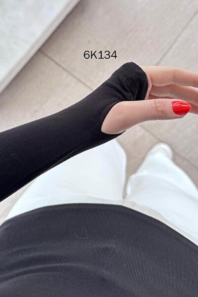 İnce Topuk Finger-Looped Lycra Fabric Bodysuit 6K134