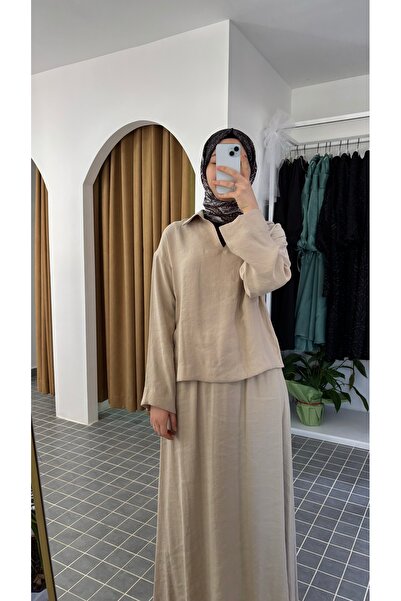 Freya Allday V Yakalı Modal Etekli Takım