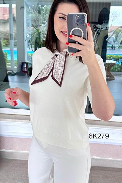 İnce Topuk Scarf Knitwear Blouse 6K279