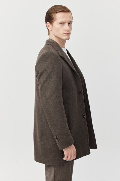 PAULMARK Men's Judge Collar Long Coat with Pockets