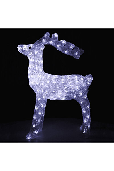 DacEnergy Decor de Craciun , din acril, forma de ren, 160 LED-uri cu lumina alba constanta, 750 x...