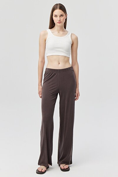 PAULMARK Pantaloni subțiri pentru femei F material reiat Ö din material subțire