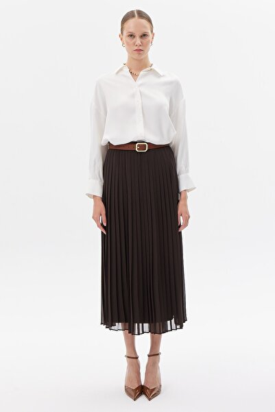 PAULMARK Women's Chiffon Pleated Skirt