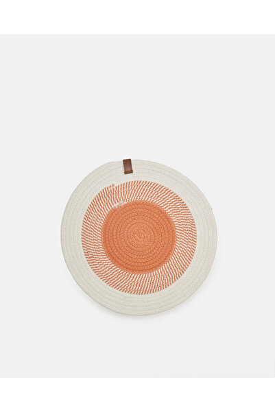 REDTAG White And Orange Round Placemat