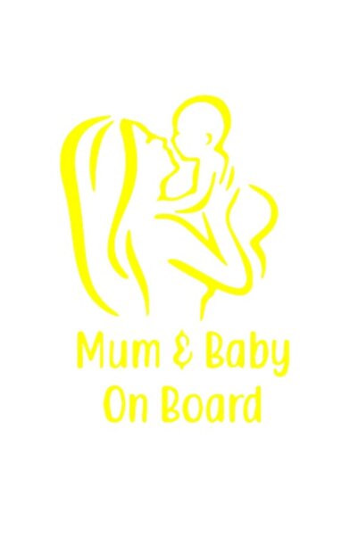 Oracal 651 Sticker Baby On Board, Mum & Baby, 20cm, galben