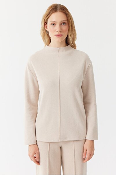 PAULMARK Γυναικείο μπλουζάκι χωρίς γιακά με ραφή μπροστά