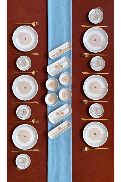 ers erbaşlar JAUNE 20 Parça 6 Kişilik Lüx Kahvaltı Takımı Seti Kahvaltı Seti