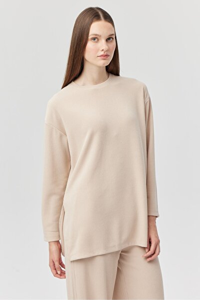 PAULMARK Women's Corded Fabric Slit Tunic