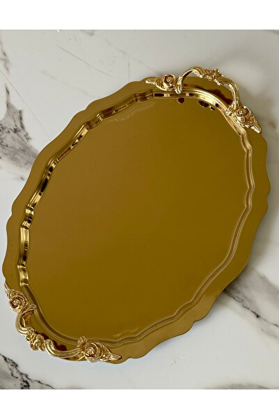Melinda Lunea GOLD Oval Sunum Servis Tepsisi (20x25cm)