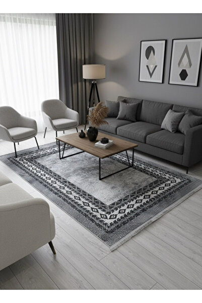 Brillant GRİ- Jüt Sisal Görünümlü Lateks Taban Halı