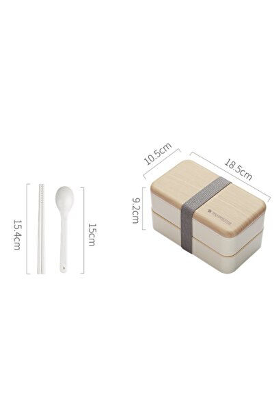 HALAMODO Duo Tiered Lunch Box, Suitable for Grown-ups and Scholars, Snow White 1.2 Liters