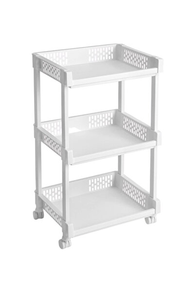 HALAMODO Floor White Removable Storage Rack Multipurpose 45x27x67cm