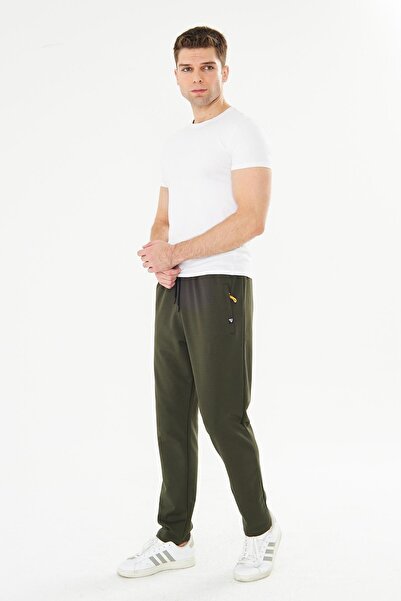 TRENDHİLL Ανδρικό βαμβακερό παντελόνι με φερμουάρ και τσέπες σε μεγάλο μέγεθος Khaki 7814B-H
