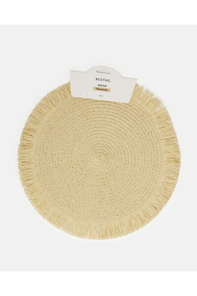 REDTAG مفرش طاولة دائري بني اللون