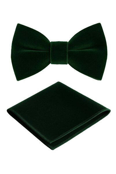 SIRRI Set papion și batistă din catifea pentru bărbați, vârsta de 14 ani și p...