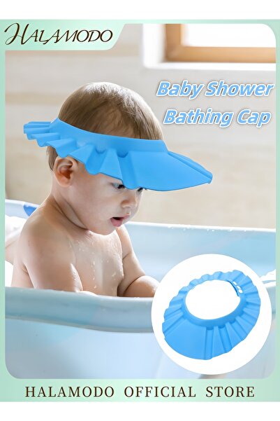 HALAMODO قبعة استحمام للأطفال، قابلة للغسل الناعم، واقٍ للشعر، وواقي للأذن، و...