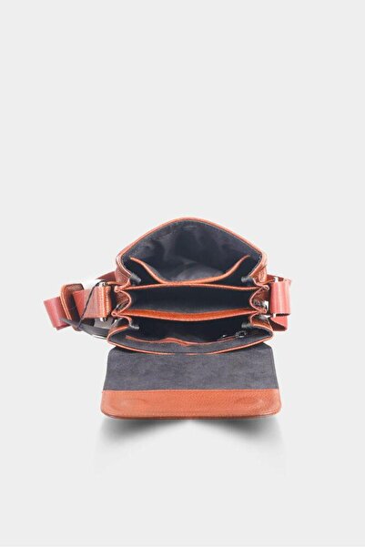 GUARD Tan Leather Multi-Compartment Shoulder Bag