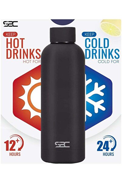 Beauenty S2C Stainless Steel Water Bottle 500ml - Double Wall Insulated (Black)