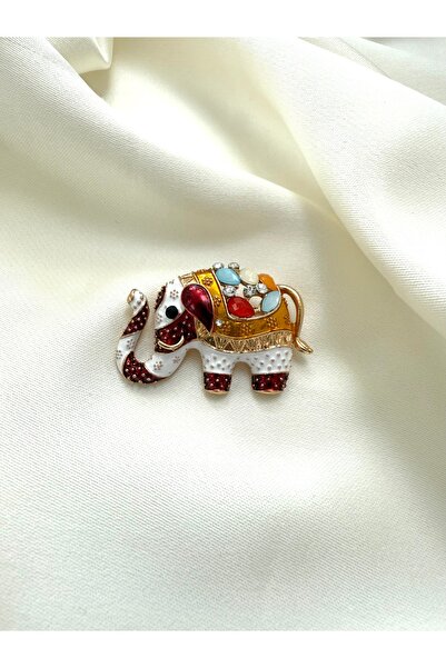 i-k global ticaret Fil Detaylı Zirkon Taşlı Renkli Mineli Broş Yaka İğnesi