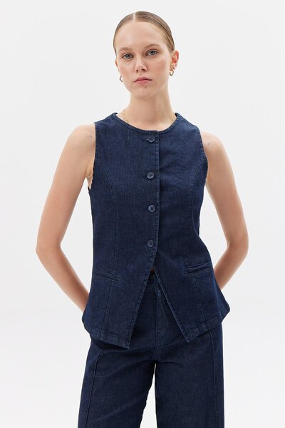 PAULMARK Women's Denim Vest