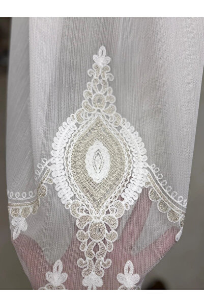 NİVEMESHOME 3767 Serap Gold 1/3 Pleated Bamboo Tulle Curtain