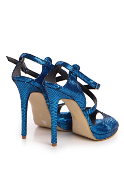 Vanilla Days Azure Reptile Leather Stiletto Sandals - 12cm Heel
