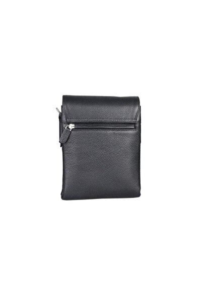 GUARD Black Leather Multi-Compartment Shoulder Bag