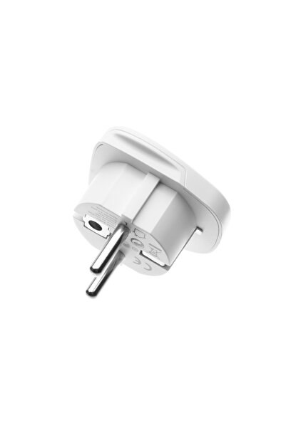 FIXED Universal Socket Adapter, Travel 2500W 10A Globally Compatible, EU Plug, Compact Design, White