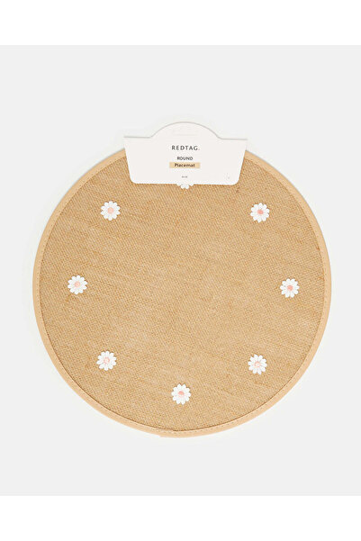 REDTAG Brown Embroidered Round Placemat
