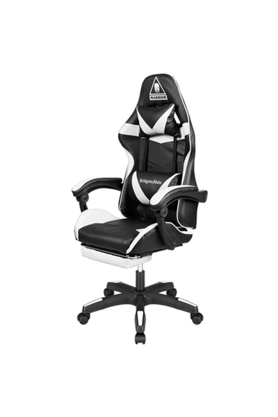 Kruger&Matz Scaun de gaming Warrior alb-negru - contrapiesă.