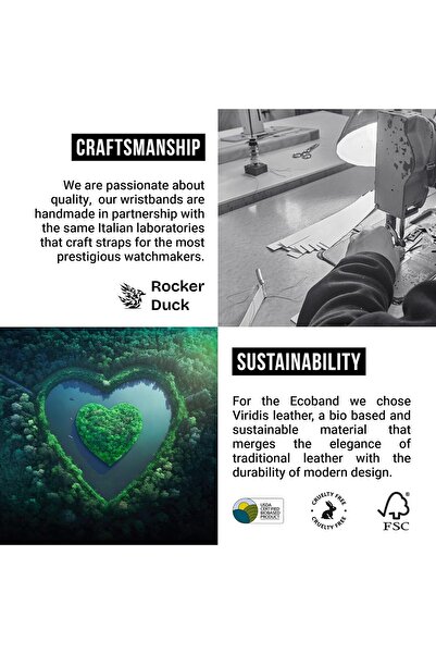 genernic New Ecoband 5.0 - Compatible with WHOOP 5.0, One, Peak & Life | Viridis Leather, Handmade in Italy