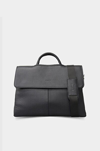 GUARD Black Leather Briefcase