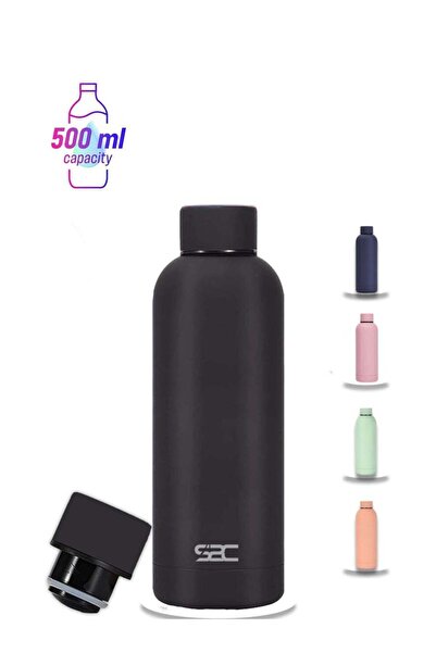 Beauenty S2C Stainless Steel Water Bottle 500ml - Double Wall Insulated (Black)