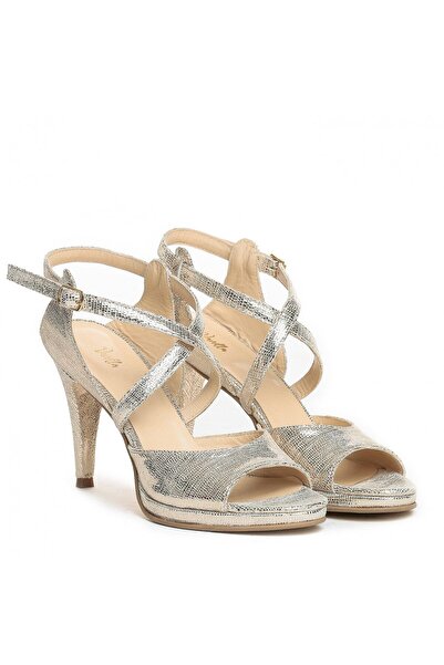 Vanilla Days Eleganță aurie: Sandale din piele cu toc subțire