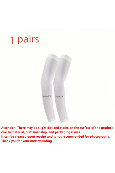 Choice White-1pc 1/3 Pair of Breathable Sun Protection Sleeves - Breathable & UV Protective Gear for Sports