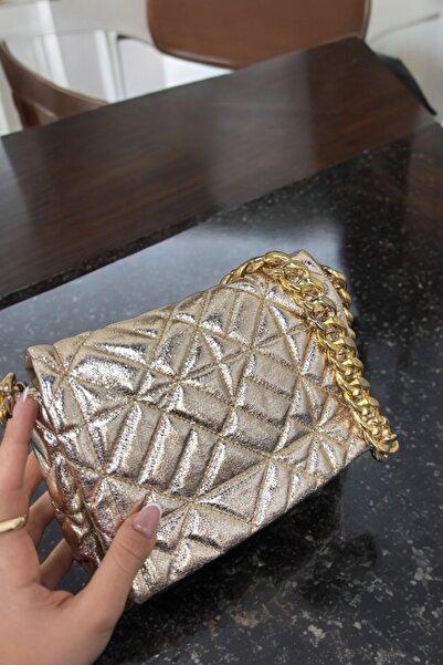 Stilgo Women's 2-Piece Chain Embroidered Bag Set Gold Platinum