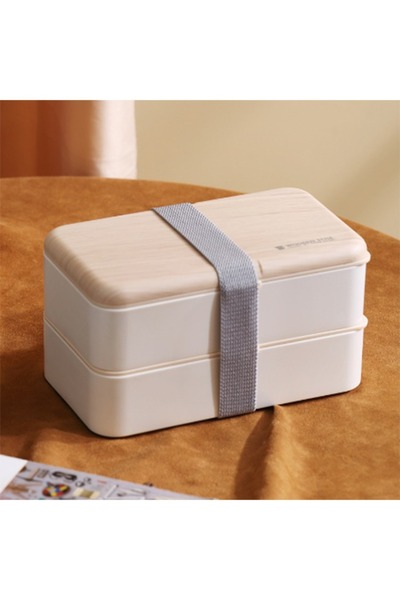 HALAMODO Duo Tiered Lunch Box, Suitable for Grown-ups and Scholars, Snow White 1.2 Liters