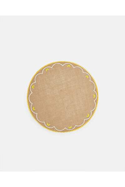 REDTAG مفرش طاولة دائري مزخرف باللون البني