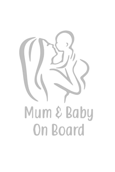 Oracal 651 Sticker Baby On Board, Mum & Baby, 20cm, grey