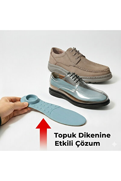 Growish Gr0452 Genuine Nubuck Leather Heel Spur and Special Production Daily Shoes for Diabetics