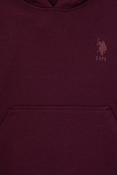 U.S. Polo Assn. Boy's Claret Red Hooded Basic Sweatshirt 50313941-Vr177