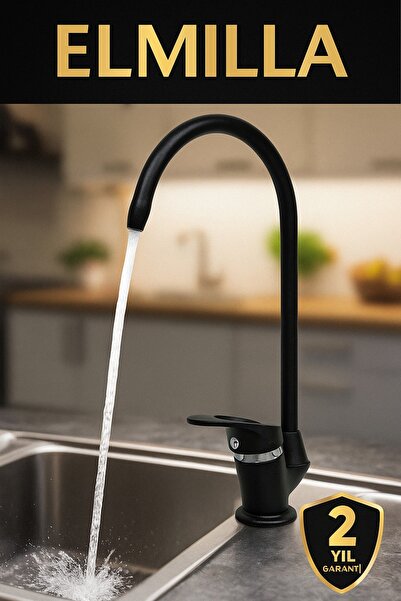 elmilla TEKLİ MUSLUK SU ARITMA MUSLUĞU SİYAH