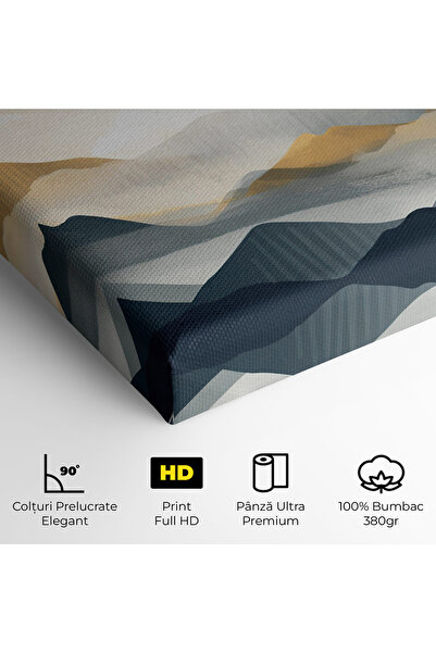 Arthub Canvas Painting, Bedroom And Living Room, Landscapes, Gold Foggy Blue