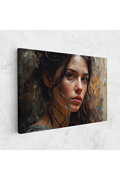 Arthub Tablou Canvas, Dormitor Si Living, Femei, Closeup Impasto Portrait