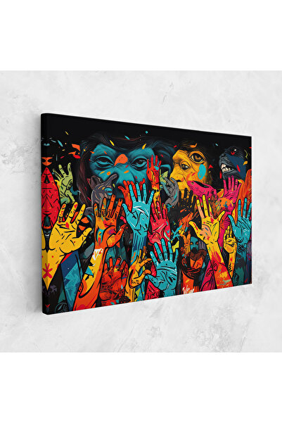 Arthub Canvas Painting, Bedroom And Living Room, Modern, Colorful Hands